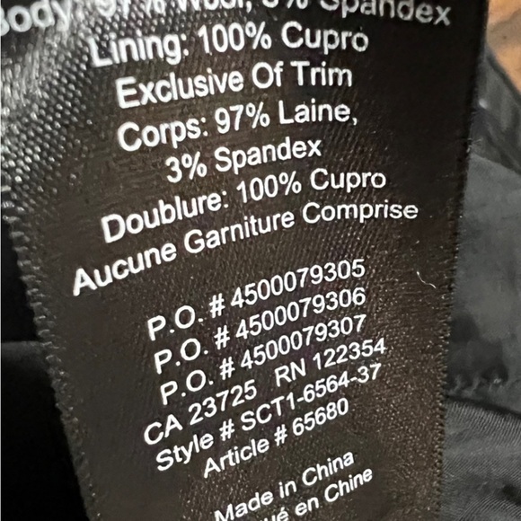 Aritzia Babaton Wool Dress Pants Navy Blue Size 6 - Picture 16 of 16